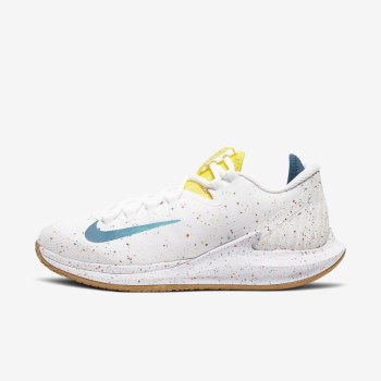 Nike Court Air Zoom Zero - Női Teniszcipő - Fehér/Világos Türkiz/Sárga/Kék